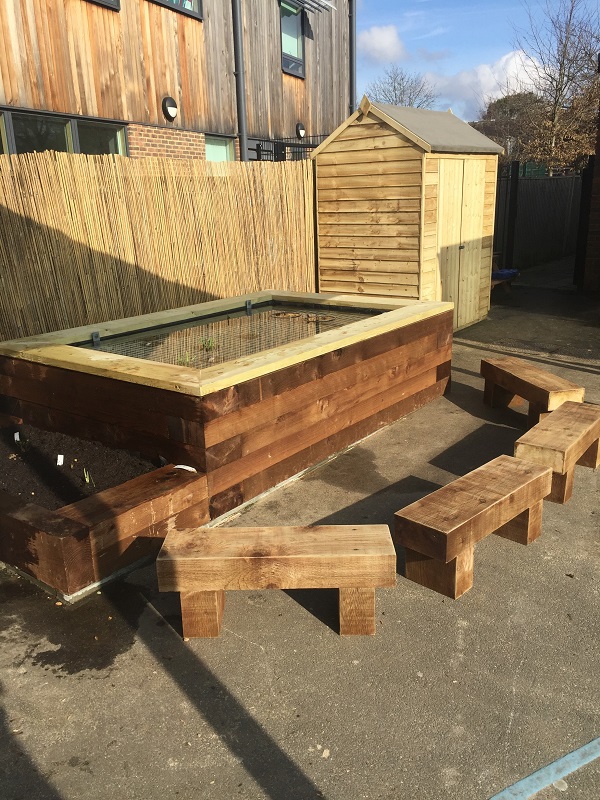 School Pond, Benches & Raised Bed